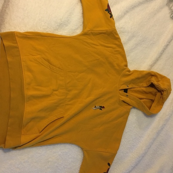 Zumiez Tops - yellow hoodie with roses Zumiez Tops - yellow hoodie with roses